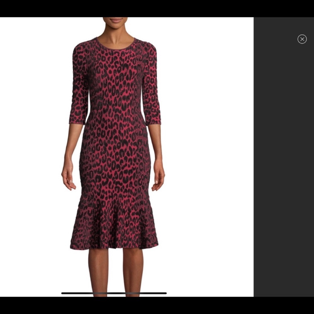 Milly Textured Cheetah Mermaid Dress Size L